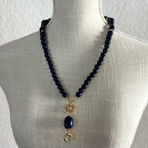 Vintage Reversible Beaded Necklace and Clip-On Earrings Set - Picture 1 of 10